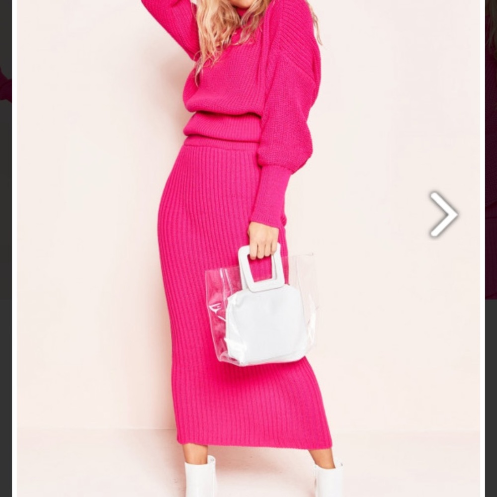 Pink Sweater co-ord skirt set from MissyEmpire